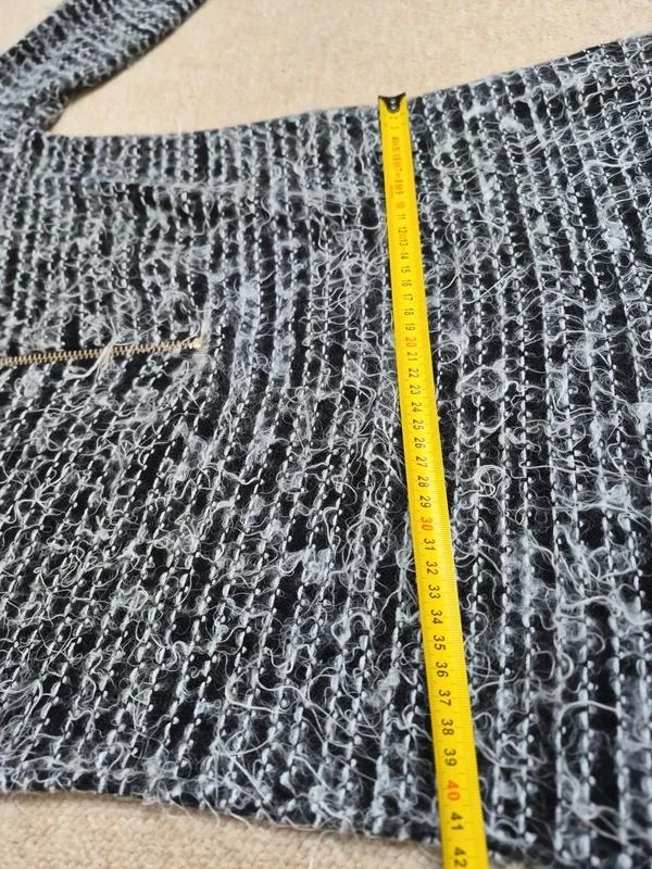 Suéter vintage con cremallera negro y blanco texturizado talla única – photo 5